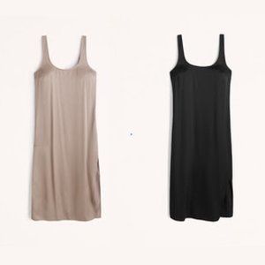 Abercrombie & Fitch Satin Slip Midi Dress ~ TWO FOR ONE!
